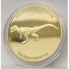 AUSTRALIA 24kt GOLD PLATED TOKEN . THE DINOSAUR COLLECTION . TYPE 1 PROOF